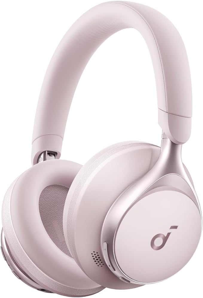 soundcore by Anker, Space One, Adaptive Active Noise Cancelling Headphones, 2X Stronger Human Voice Reduction, 40H ANC Playtime, App Control, LDAC Hi-Res Wireless Audio, Comfortable Fit, Bluetooth 5.3