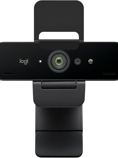 Logitech Brio 4K Webcam, Video Calling, Noise-Cancelling mic, HD Auto Light Correction, Wide Field of View, Works with Microsoft Teams, Zoom, Google Voice, Google Meet, PC/Mac/Laptop/Macbook/Tablet