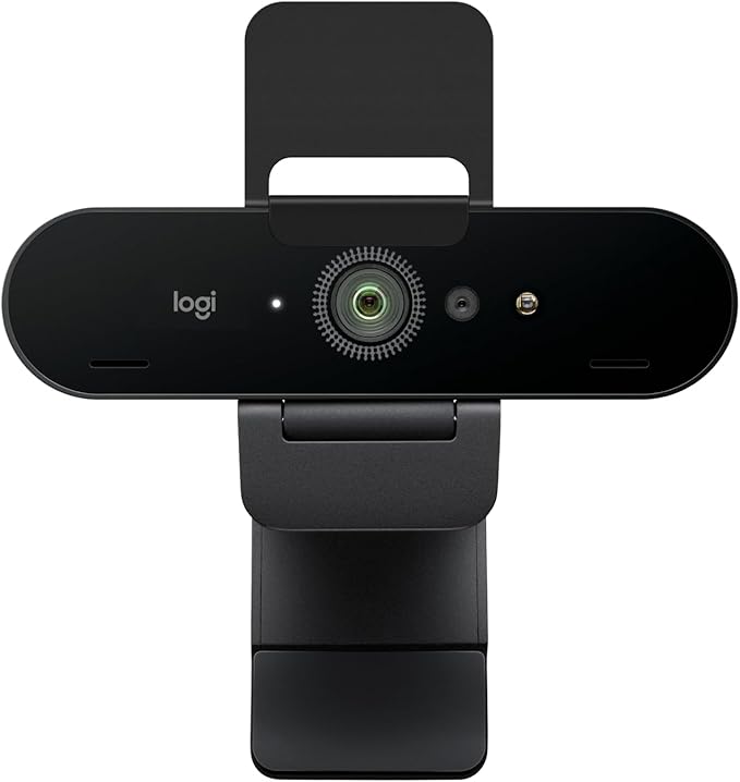 Logitech Brio 4K Webcam, Video Calling, Noise-Cancelling mic, HD Auto Light Correction, Wide Field of View, Works with Microsoft Teams, Zoom, Google Voice, Google Meet, PC/Mac/Laptop/Macbook/Tablet