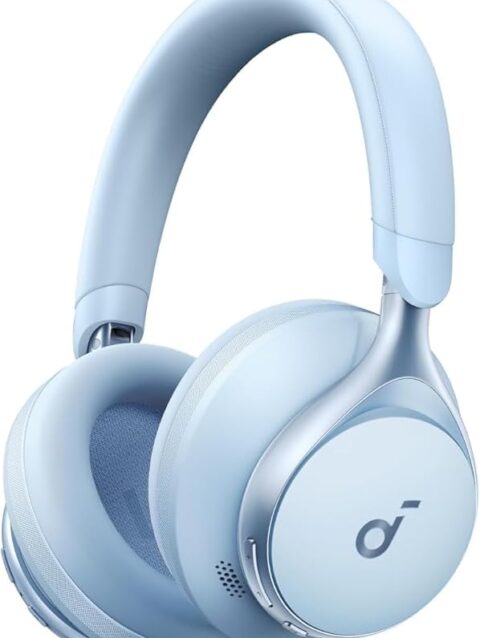 soundcore by Anker, Space One, Adaptive Active Noise Cancelling Headphones, 2X Stronger Human Voice Reduction, 40H ANC Playtime, App Control, LDAC Hi-Res Wireless Audio, Comfortable Fit, Bluetooth 5.3