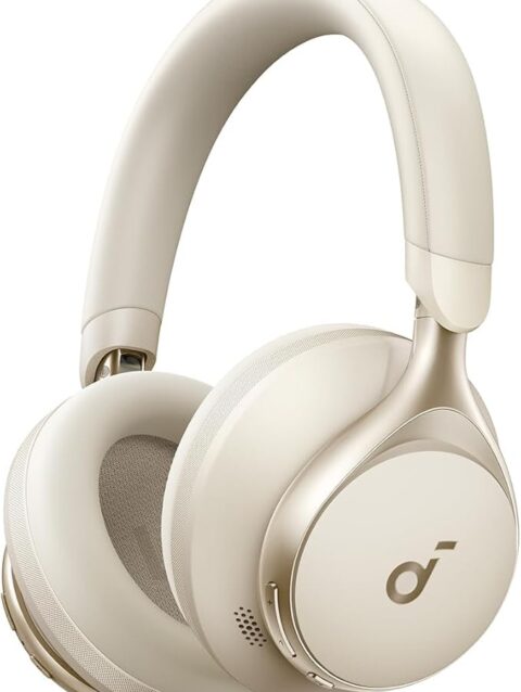 soundcore by Anker, Space One, Adaptive Active Noise Cancelling Headphones, 2X Stronger Human Voice Reduction, 40H ANC Playtime, App Control, LDAC Hi-Res Wireless Audio, Comfortable Fit, Bluetooth 5.3