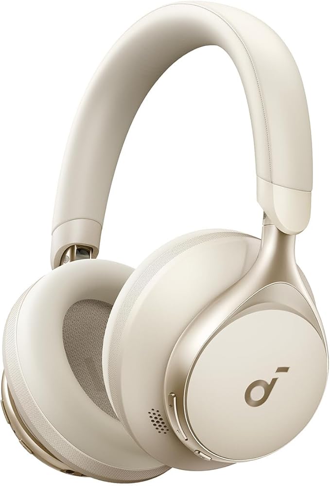 soundcore by Anker, Space One, Adaptive Active Noise Cancelling Headphones, 2X Stronger Human Voice Reduction, 40H ANC Playtime, App Control, LDAC Hi-Res Wireless Audio, Comfortable Fit, Bluetooth 5.3