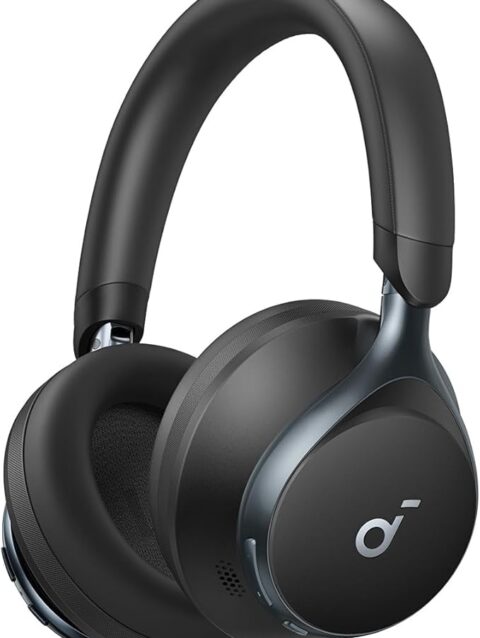soundcore by Anker, Space One, Adaptive Active Noise Cancelling Headphones, 2X Stronger Human Voice Reduction, 40H ANC Playtime, App Control, LDAC Hi-Res Wireless Audio, Comfortable Fit, Bluetooth 5.3