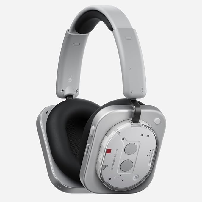 Nothing Headphone (1) Hybrid Active Noise Cancelling Headphones, Wireless Over-Ear Headphones with 6 Mics, 80Hrs Playtime, Hi-Res Audio, KEF-Tuned, Spatial Sound, Comfort Fit & Fast Charging, White