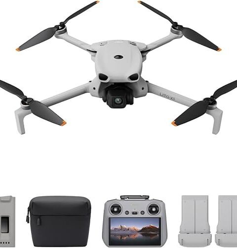 DJI Lito X1 Fly More Combo Plus With DJI RC 2, 4K Camera Drone for Beginners, Obstacle Sensing, ActiveTrack, 1/1.3-Inch Sensor, Light for Adults, 15km Video Transmission, Extended Battery Life, C1