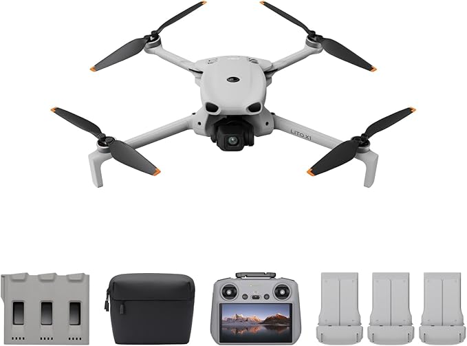 DJI Lito X1 Fly More Combo Plus With DJI RC 2, 4K Camera Drone for Beginners, Obstacle Sensing, ActiveTrack, 1/1.3-Inch Sensor, Light for Adults, 15km Video Transmission, Extended Battery Life, C1