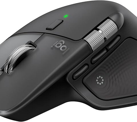 Logitech MX Master 4 for Mac, Ergonomic Bluetooth Mouse with Advanced Performance Haptic Feedback, Ultra-Fast Scrolling, USB-C Charging, MacOS, iPadOS, Windows - Space black