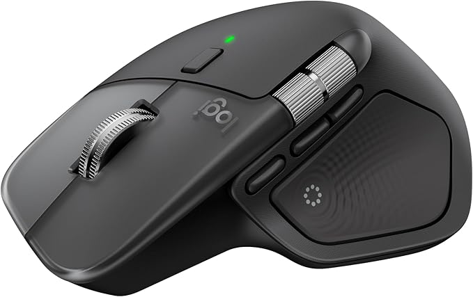 Logitech MX Master 4 for Mac, Ergonomic Bluetooth Mouse with Advanced Performance Haptic Feedback, Ultra-Fast Scrolling, USB-C Charging, MacOS, iPadOS, Windows - Space black