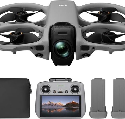 DJI Avata 360 Fly More Combo (RC 2), 360° Drone With 1-Inch 8K 360° Imaging for FPV & Aerial Filming, 360° Camera Drone With Propeller Guard. Includes RC 2 for Precise Control and Three Batteries.