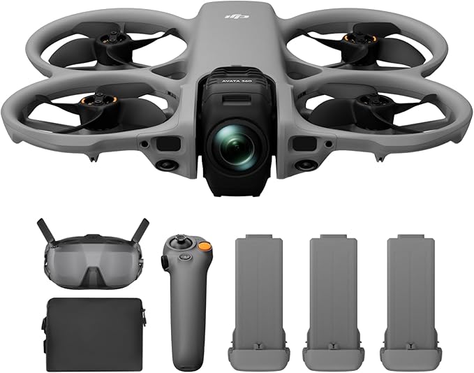 DJI Avata 360 Motion Fly More Combo, 360° Drone With 1-Inch 8K 360° Imaging, 360° Camera Drone With Propeller Guard. Includes Goggles N3 and RC Motion 3 for Intuitive Motion Control and Easy ACRO.