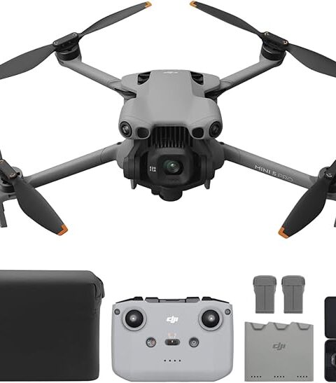 DJI Mini 5 Pro Fly More Combo with DJI RC-N3, Drone with Camera, 1-Inch CMOS, 4K Drone for Beginners with Omnidirectional Obstacle Sensing, ActiveTrack 360°, 225° Gimbal Rotation, 3 Batteries, C0