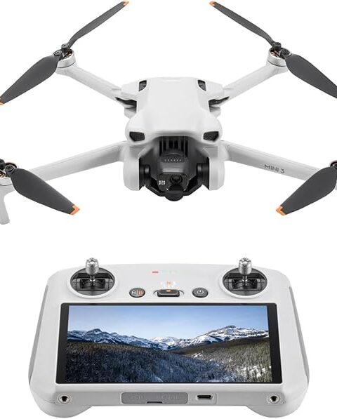 DJI Mini 3 (DJI RC) – Lightweight 3x Mechanical Gimbal Mini Camera Drone with 4K HDR Video, 38-min Flight Time, up to 32800ft (10km) Video Transmission, Vertical Shooting, GPS Auto Return Integrated