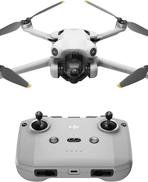 DJI Mini 4 Pro (DJI RC-N2), Folding Mini-Drone with 4K HDR Video Camera for Adults, Under 0.549 lbs/249 g, 34 Mins Flight Time, 20 km Max Video Transmission Distance, Omnidirectional Vision Sensing