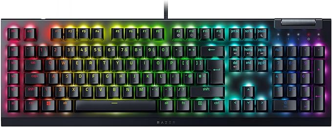 Razer BlackWidow V4 X (Green Switch) - Mechanical Gaming Keyboard Chroma RGB (Clicky Mechanical Switches, 6 Dedicated Macro Keys, Doubleshot ABS Keycaps) QWERTY UK Layout | Black