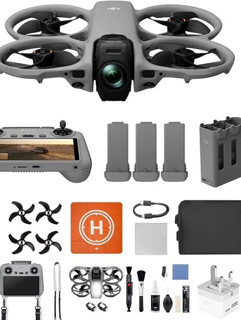 DJI Avata 360 Fly More Combo (RC 2), 360° Drone With 1-Inch 8K 360° Imaging for FPV & Aerial Filming, 360° Camera Drone With Propeller Guard (Avata 360 Fly More Combo RC2 Bundle 1)