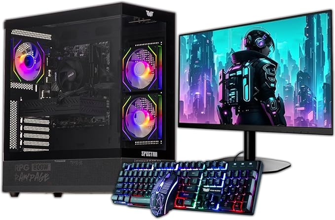 Veno Scorp Budget Gaming PC 22” Bundle Intel Core i5-8GB RAM - 500GB HDD – GTX750 4GB NeonZilla ARGB Gaming Case - WINDOWS 11