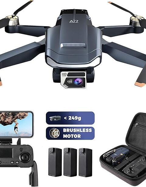 2650 ft Control Range Super Enduring Brushless Motor Drone with 84 Mins Super Long Flight Time, Drone with 4K HD Camera for Beginners, CHUBORY A77 WiFi Quadcopter, Follow Me, Auto Hover, 3 Batteries