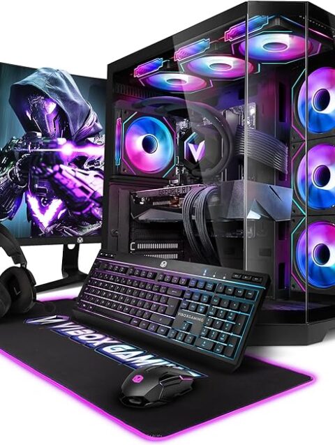 Vibox Gaming PC Bundle • AMD Ryzen 7 5700X 8-Core • Nvidia RTX 5070 12GB • 32GB RAM • 1TB SSD • Windows 11 • 27