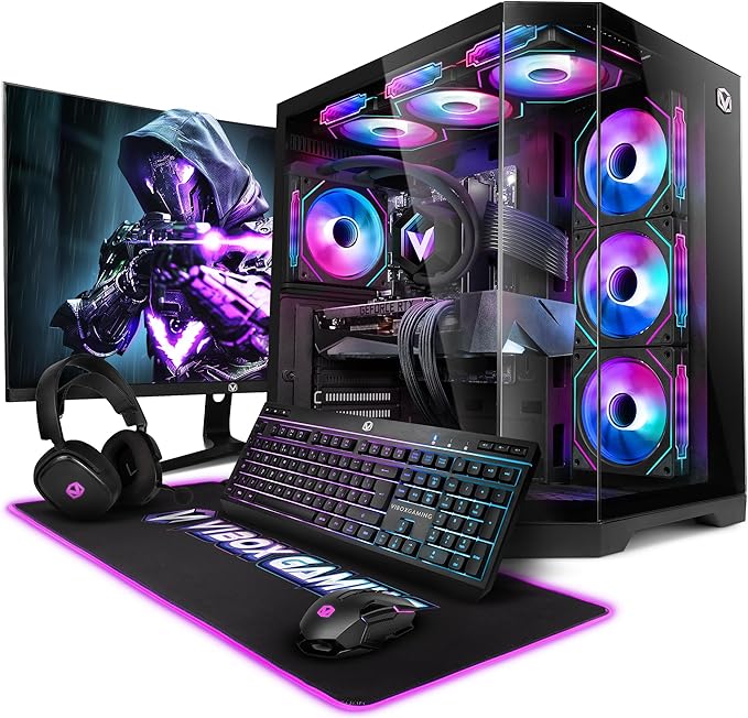 Vibox Gaming PC Bundle • AMD Ryzen 7 5700X 8-Core • Nvidia RTX 5070 12GB • 32GB RAM • 1TB SSD • Windows 11 • 27